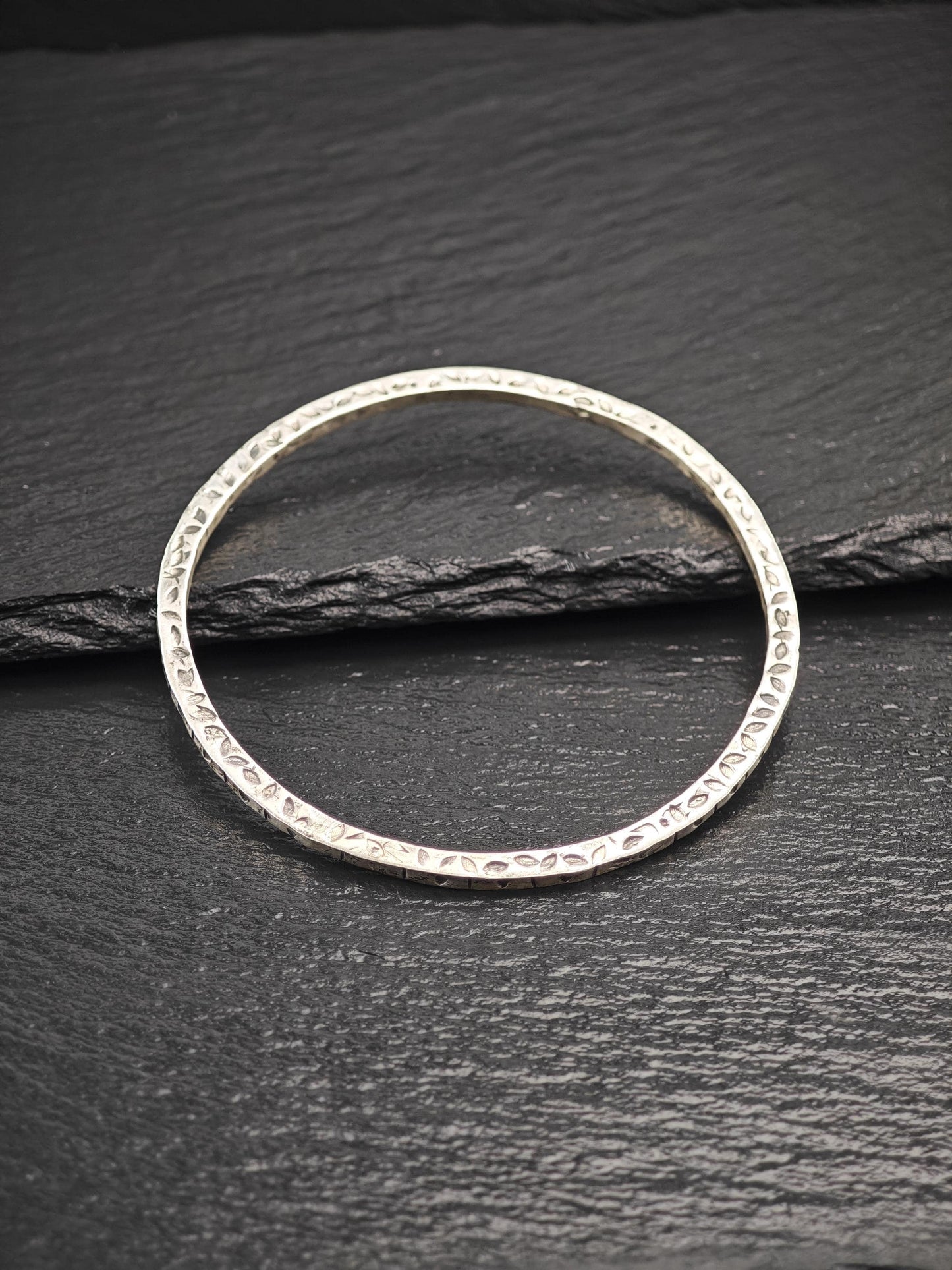 Stackable Foreign Brutalist, Bangle Bracelet Sterling Silver