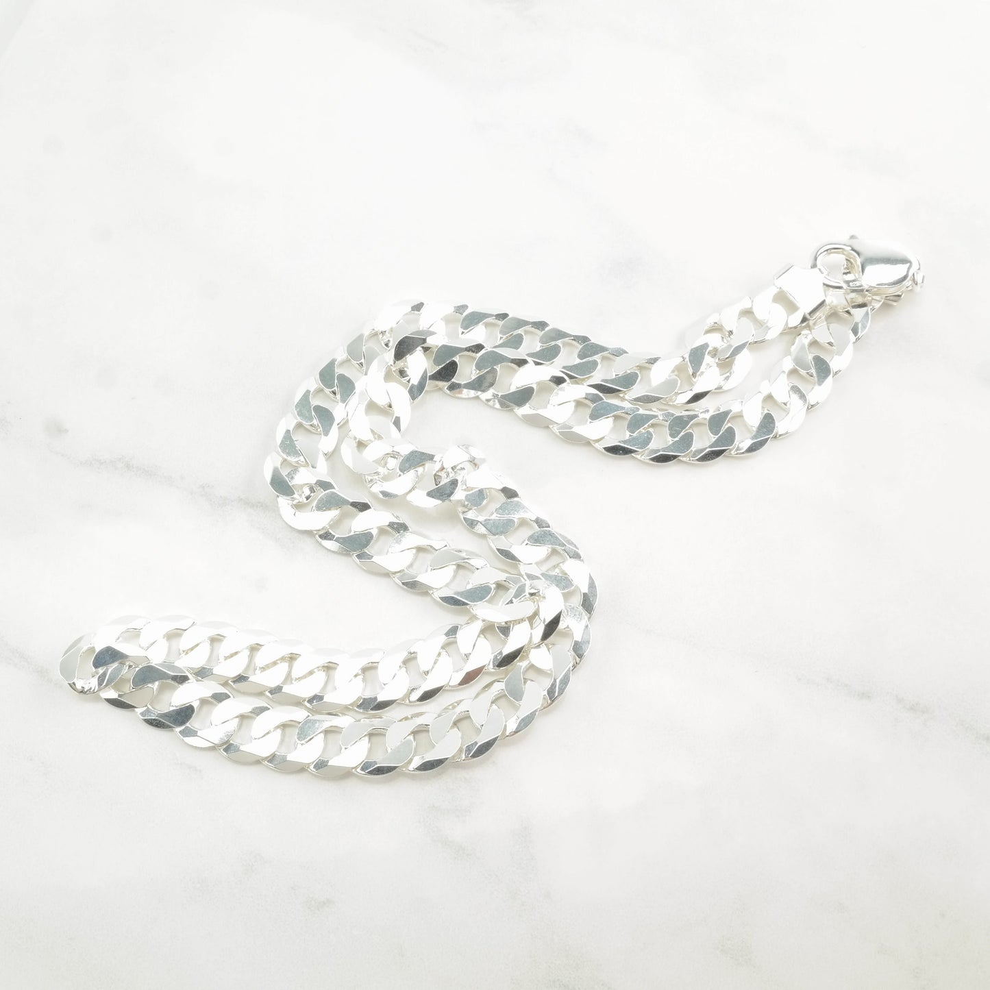 10mm Cuban Chain Sterling Silver Curb Necklace 20 24 Inch