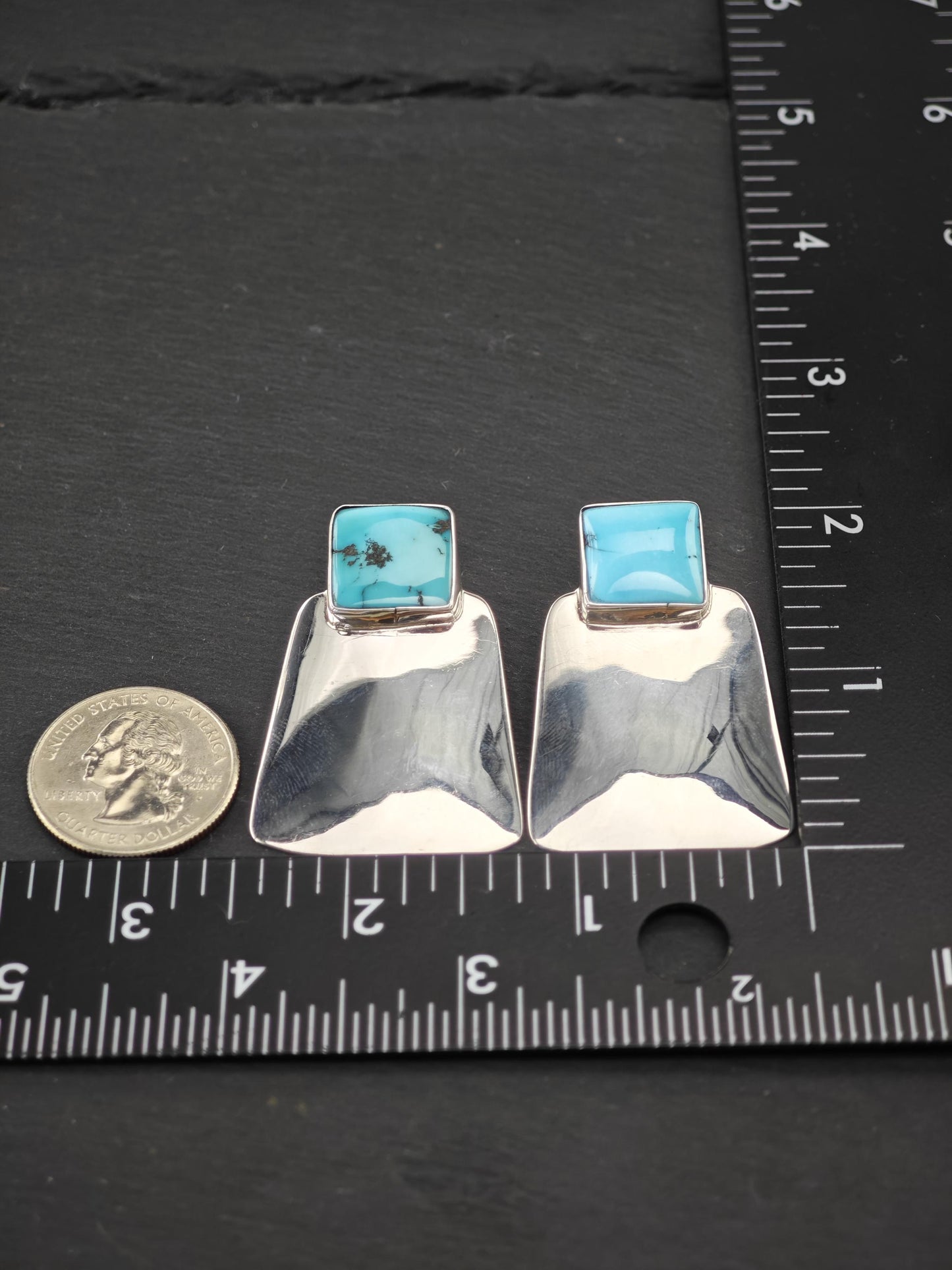 Vintage Native American Stud Earrings Sterling Silver