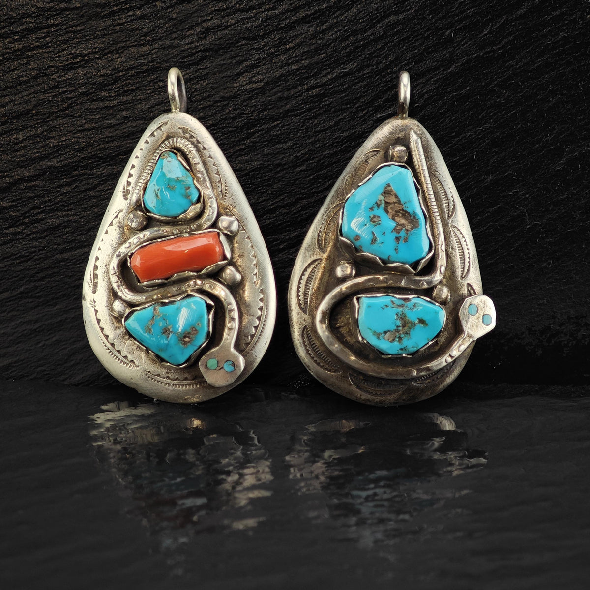 Choice of Zuni, Native American Snake Sterling Silver Pendants by Effie Calavaza P3162
