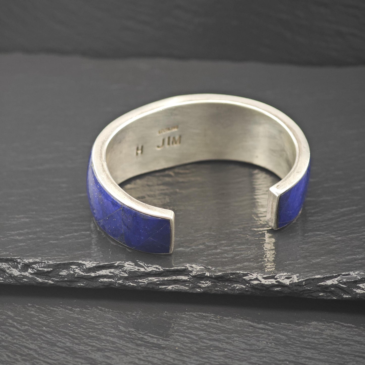 Harrison Jim Inlay Cuff Lapis, Turquoise Bracelet Native American Sterling Silver