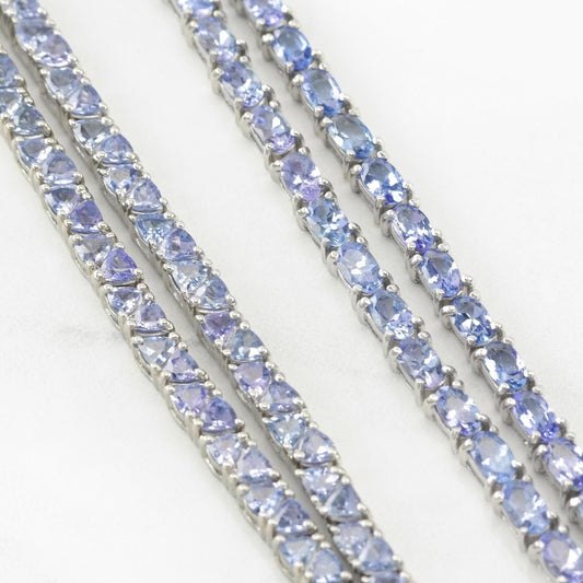 Choice Tanzanite Triangular or Oval Sterling Silver Bracelet