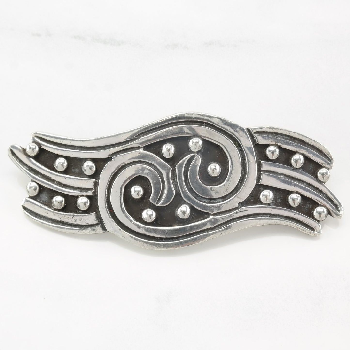 Pre Eagle, Taxco Overlay Brooch Abstract Sterling Silver
