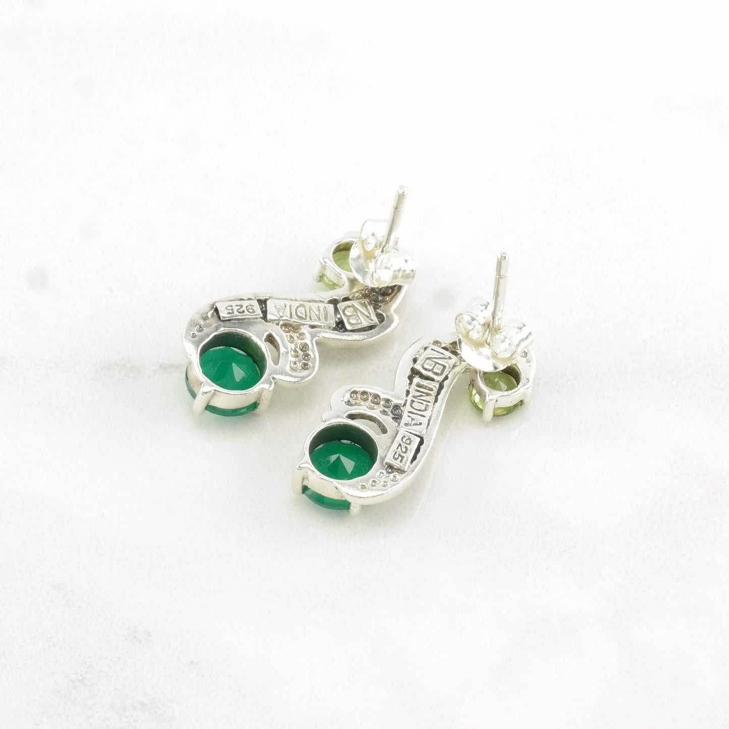 Nicky Butler Sterling Silver Green Chrysoprase Peridot Earrings Stud/Dangle