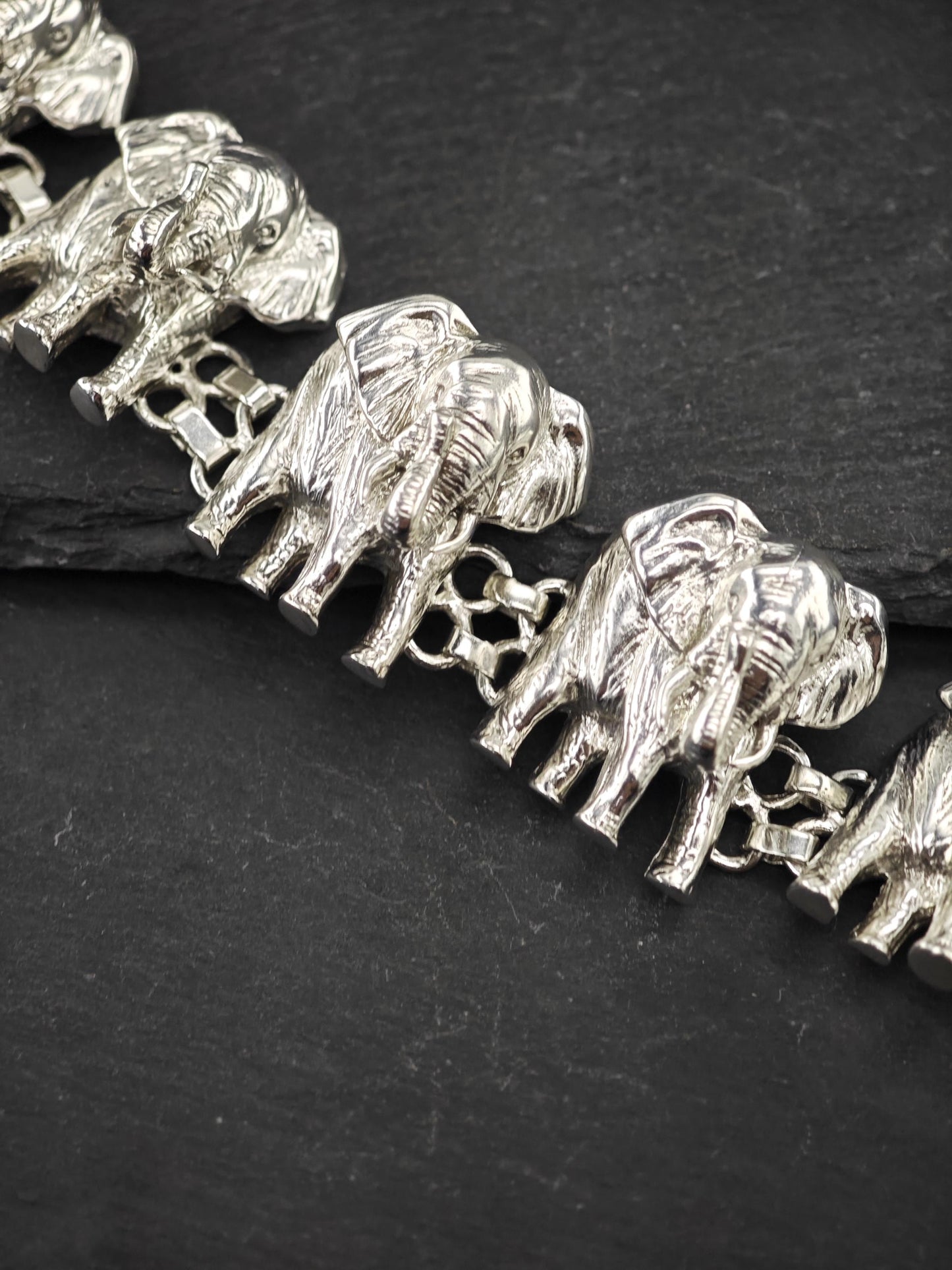 Carol Felley, Elephant Link Bracelet Sterling Silver