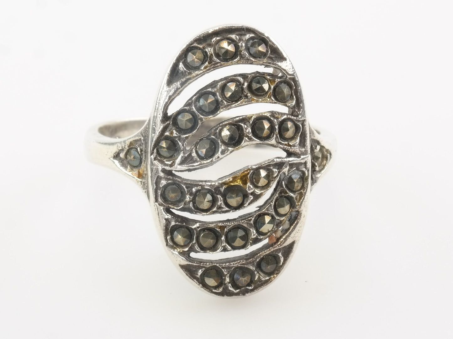 Sterling Silver Ring Marcasite Size 6.75