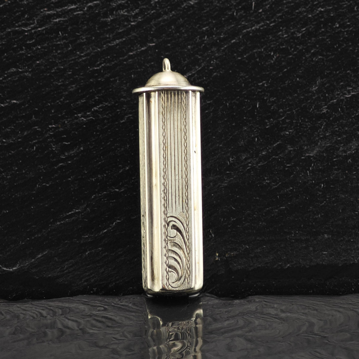 Art Deco Engraved Lipstick Holder Sterling Silver MISC0412