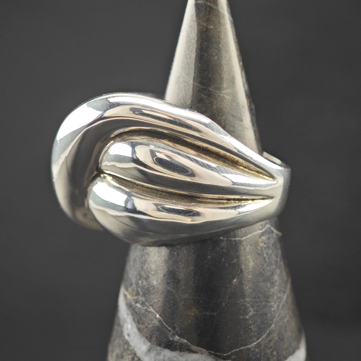 Charles Krypell Abstract Dome Ring Sterling Silver Size 5 1/4