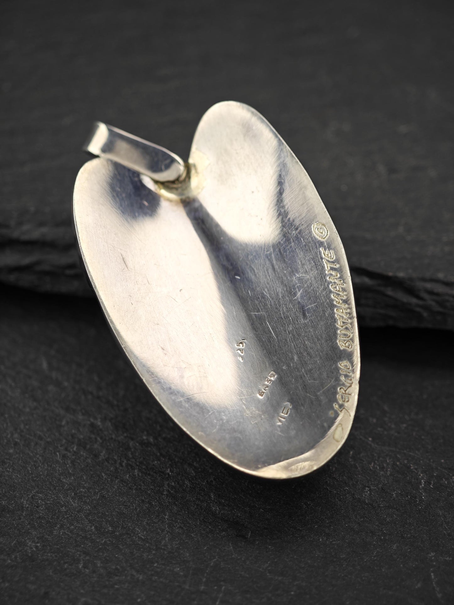 Sergio Bustamante Enamel, Women's Face Brooch/Pendant Sterling Silver