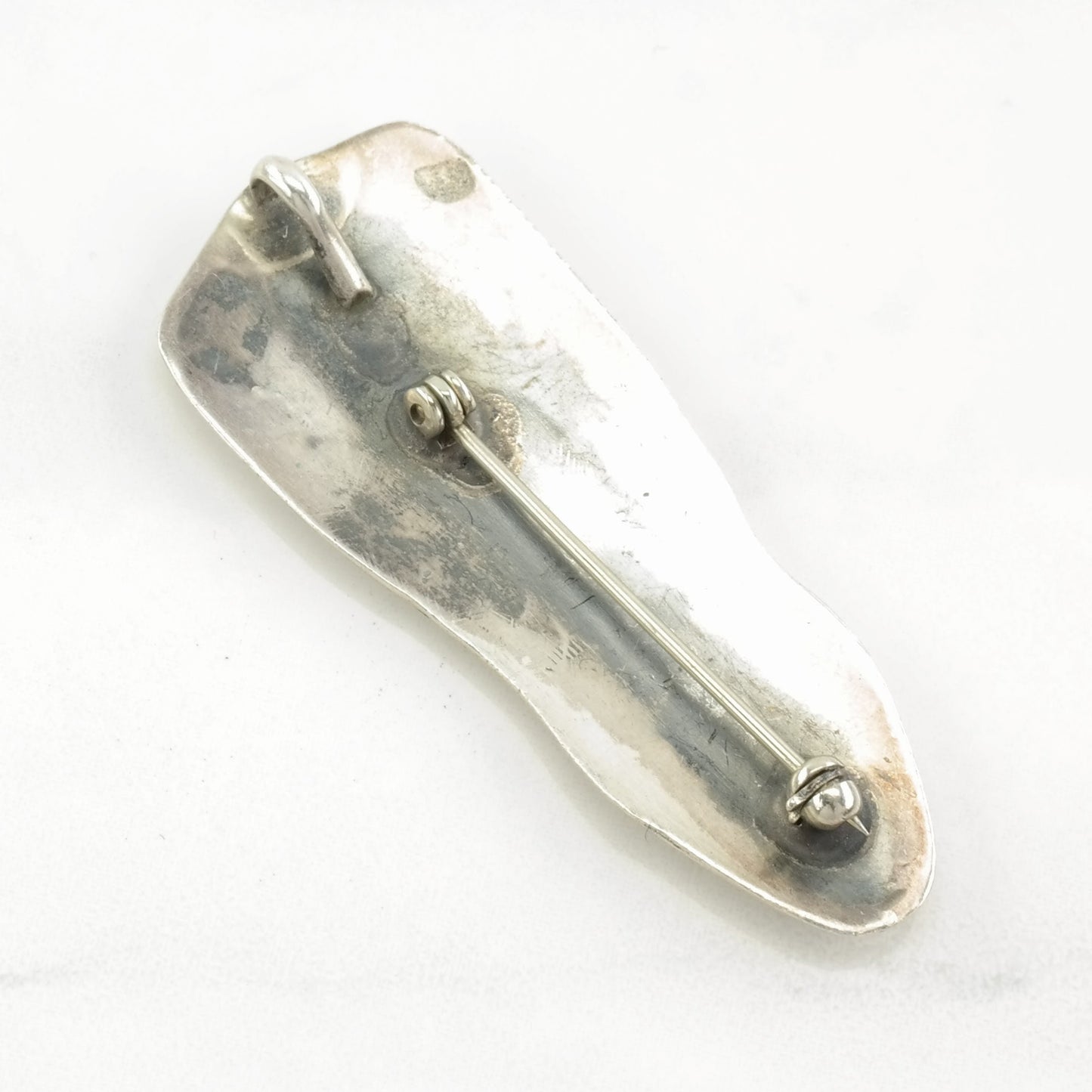 Native Crushed Coral, Turquoise Figure Sterling Silver Pendant P2284