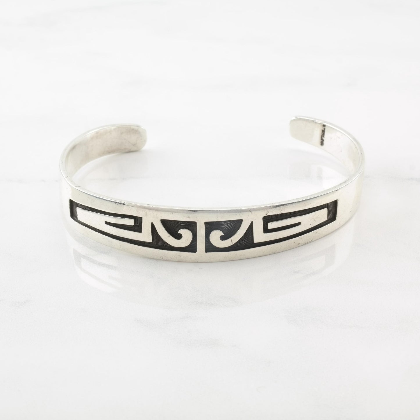 Native American Overlay Sterling Silver Cuff Bracelet