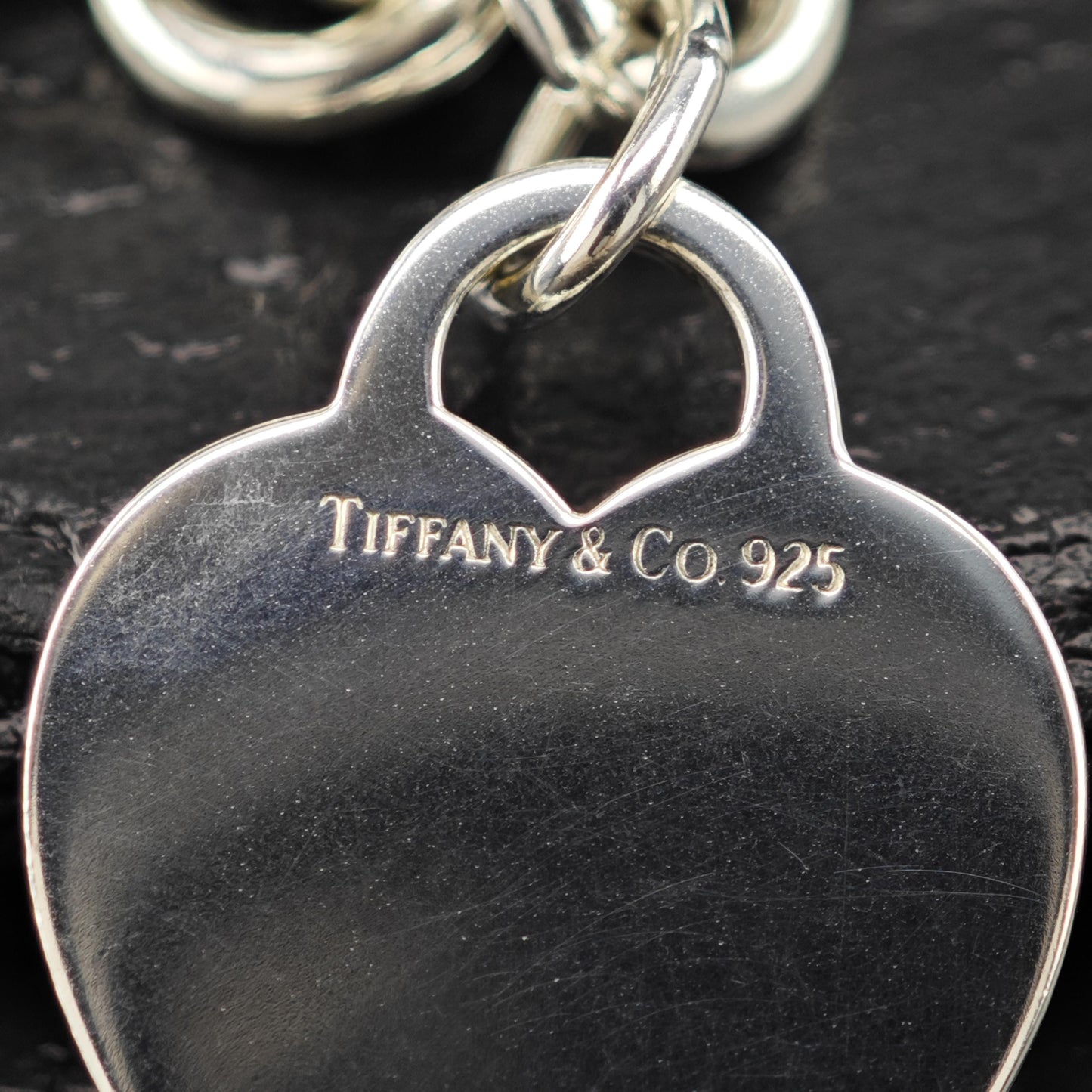 Vintage Tiffany Sterling Silver Heart Curb Link Chain Necklace