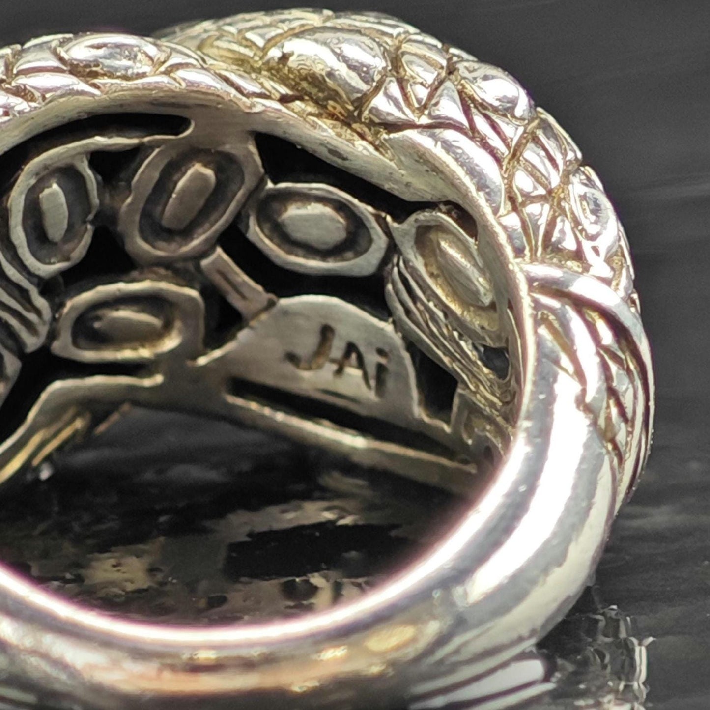 Vintage Jai Wrap Design Sterling Silver Ring Sz 5 R6551