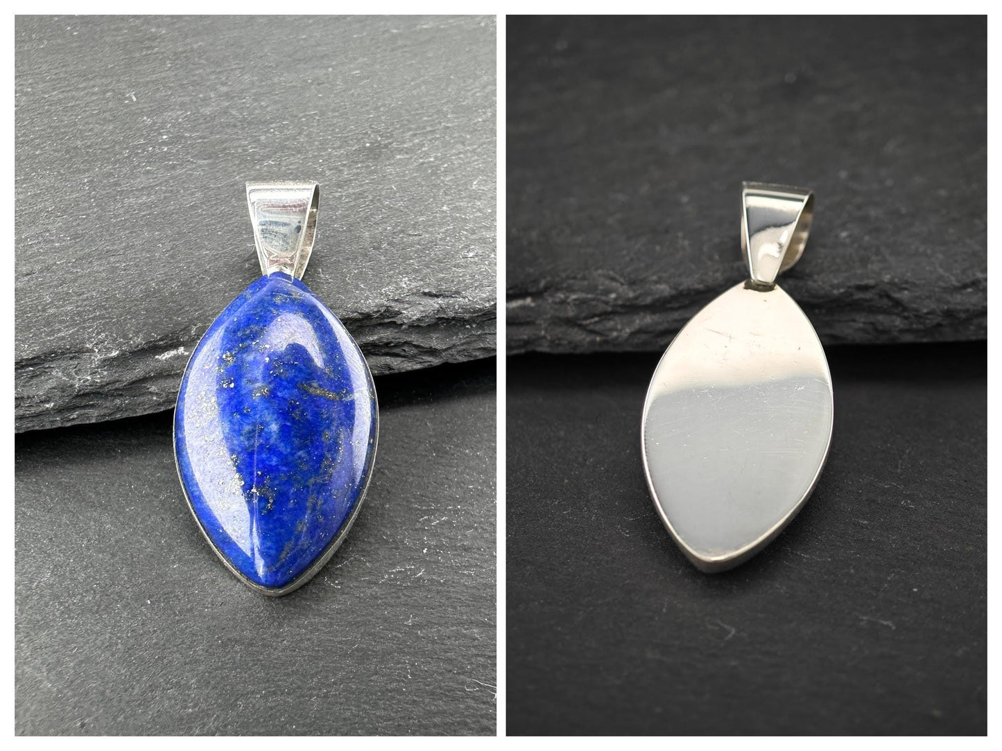 Choice of Vintage Blue Gemstone Pendants Sterling Silver