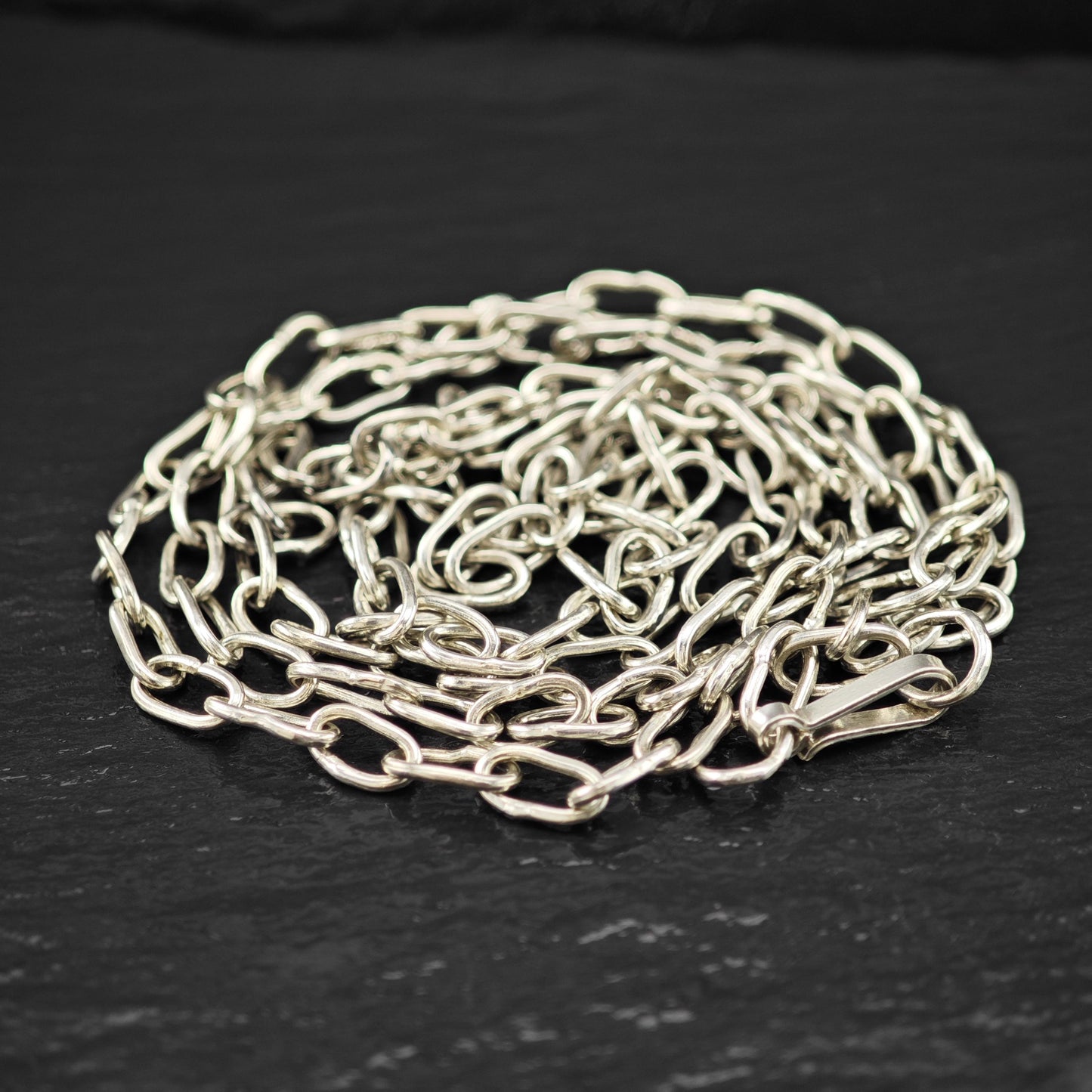 Sterling Silver Handmade Paperclip Chain Necklace 30 1/4" N2634