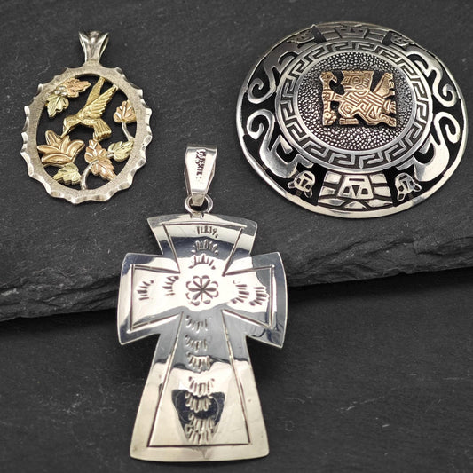 Choice of Vintage Pendants Sterling Silver