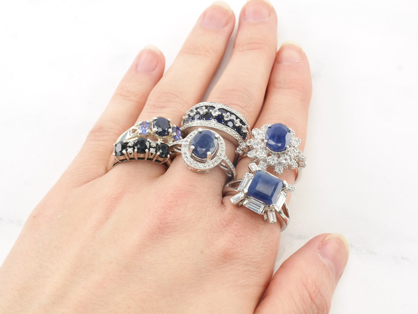 Choice Blue Sapphire Sterling Silver Size 7 Ring