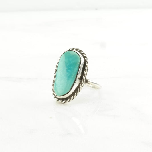 Sterling Silver Ring Turquoise Light Blue Size 6