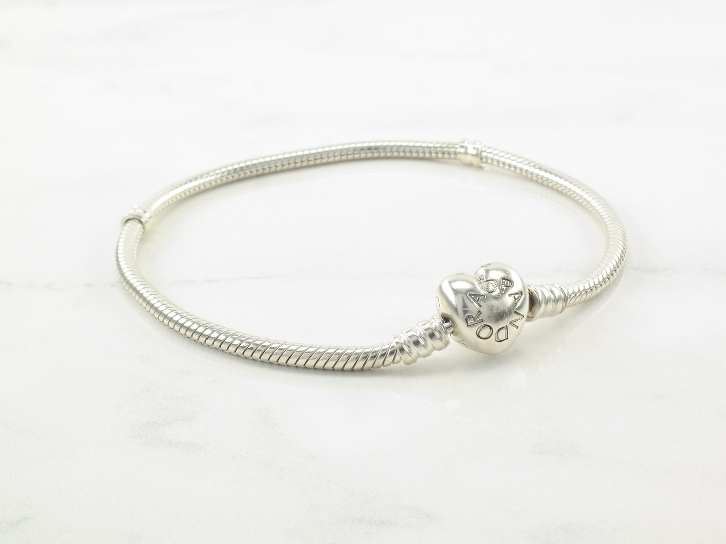 Pandora Sterling Silver Heart Charm Bracelet