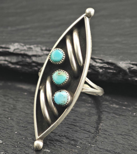Zuni Petit Point Silver Arc Details Sterling Silver Ring Sz 8 1/2 R6655