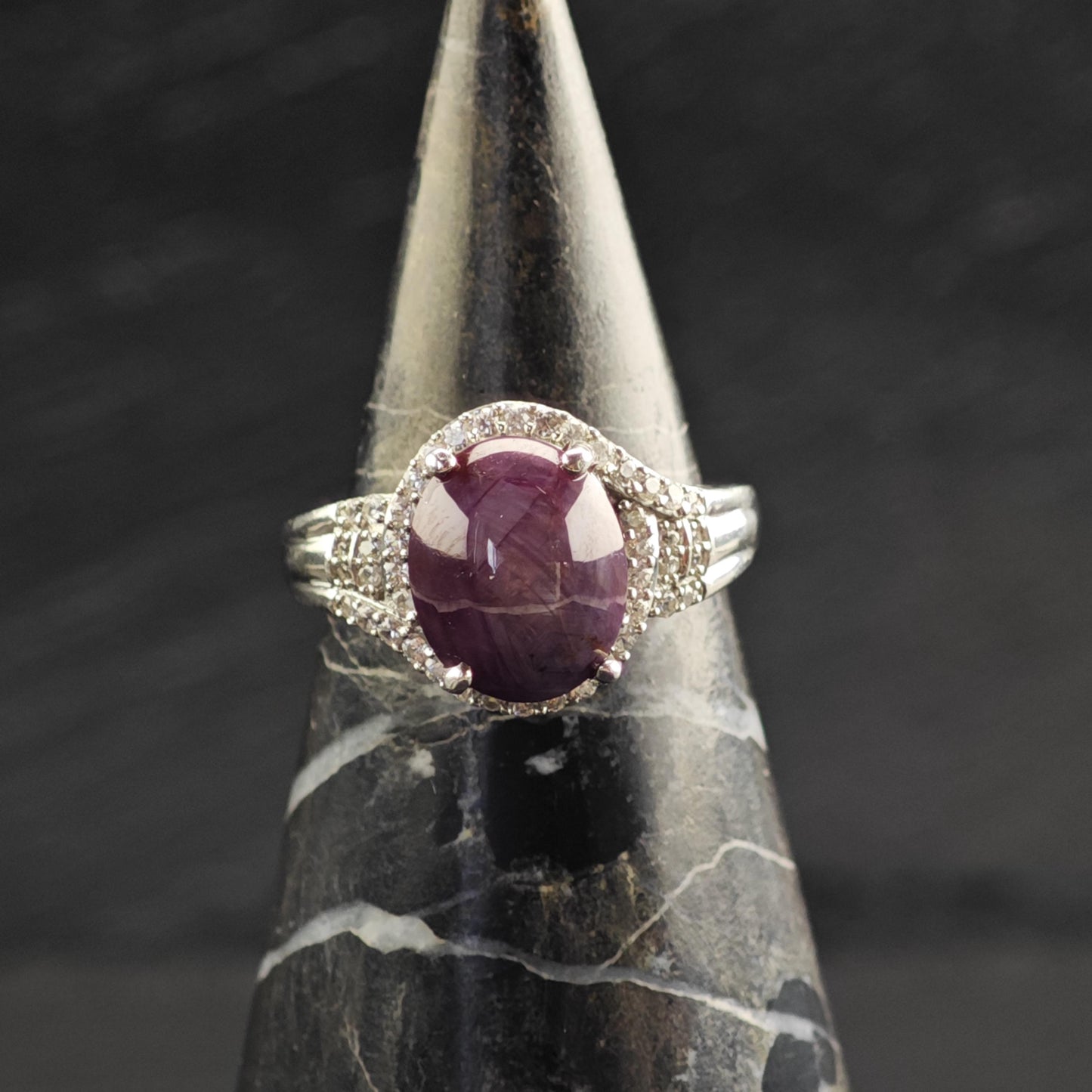Star Ruby Sterling Silver Ring Sz 7 R6723