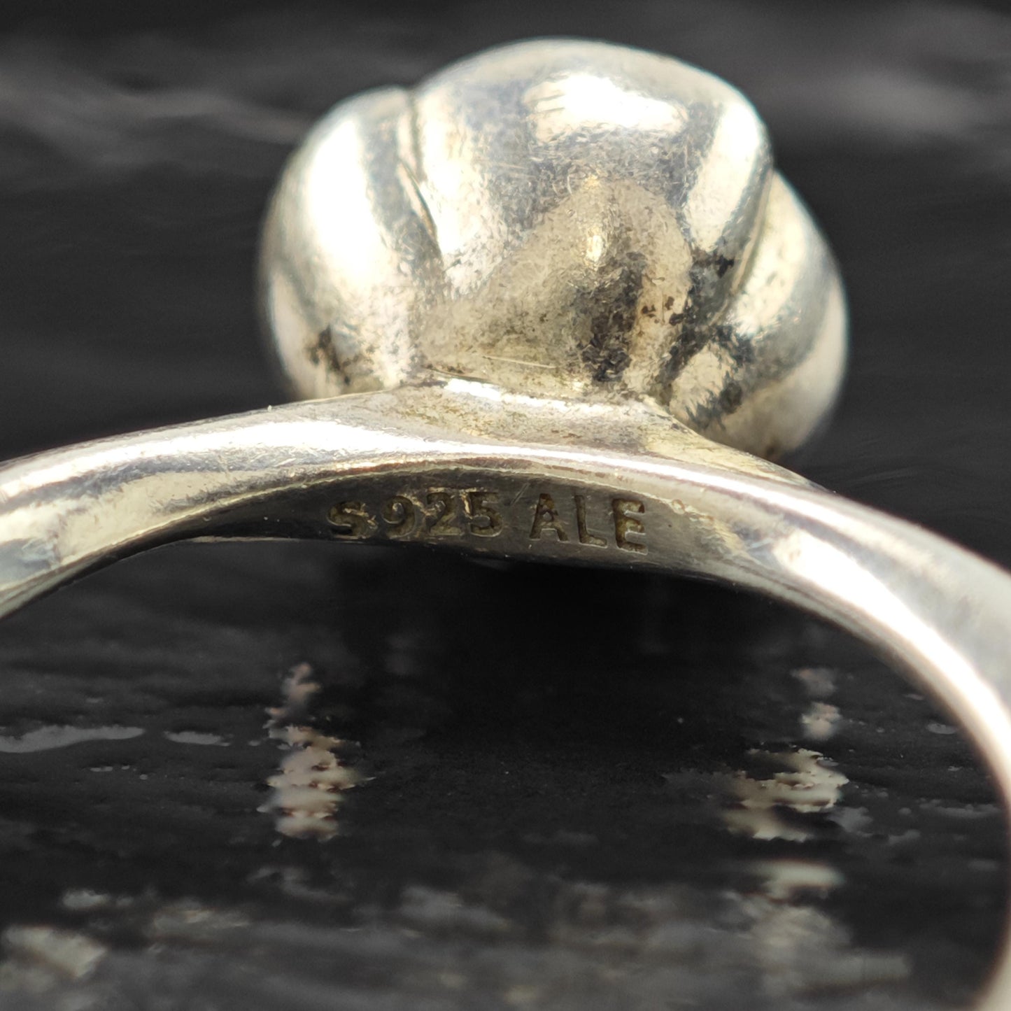 Pandora Grey Pearl Floral Ring Sterling Silver Sz 8