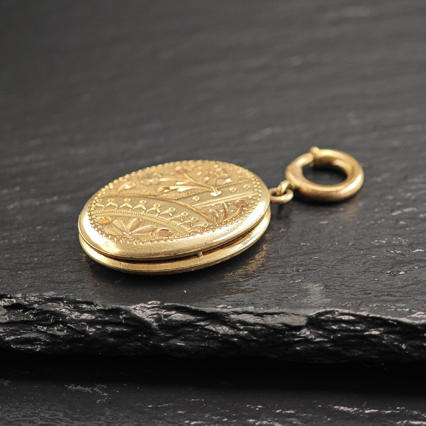 Antique Picture Pendant Locket Gold Filled P3028