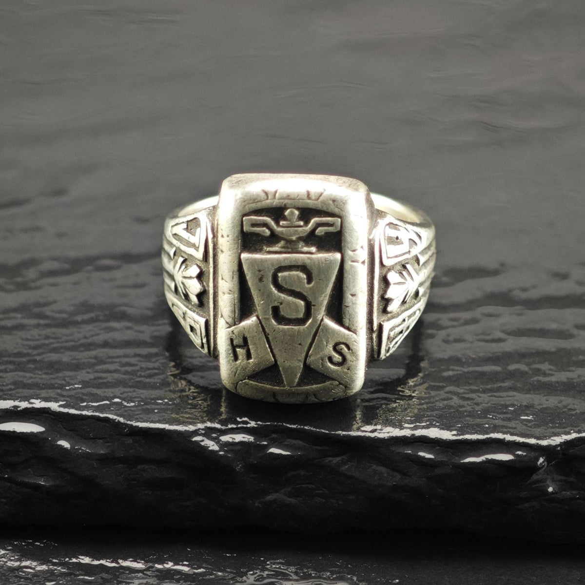 Vintage 1944 HSS Class Ring Sterling Silver Sz 4 1/2 R6823