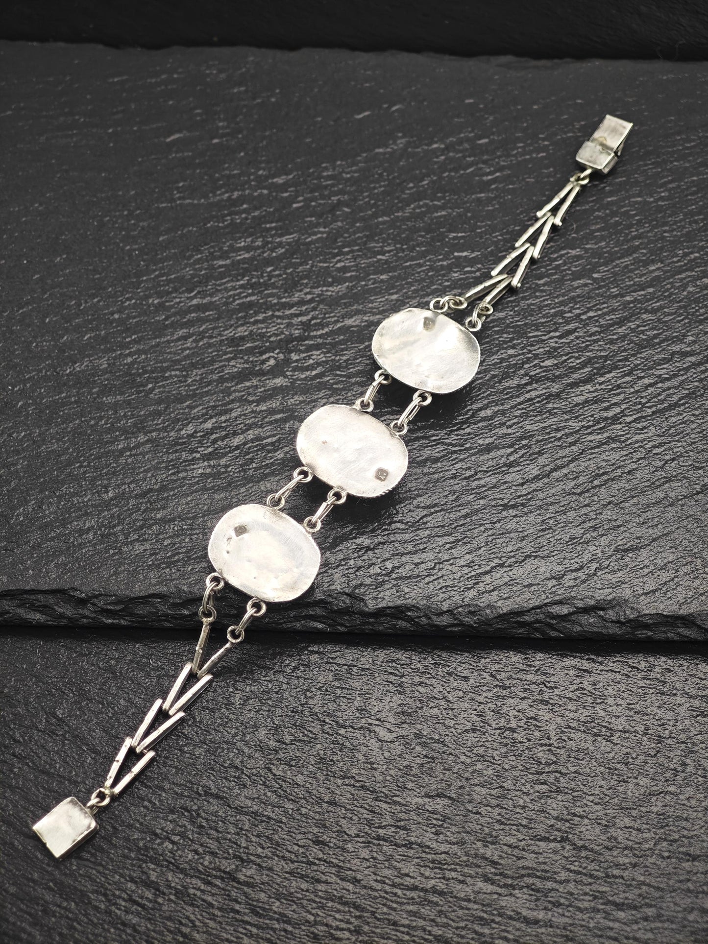 Archeological Egyptian Revival, Scarab Bracelet Sterling Silver