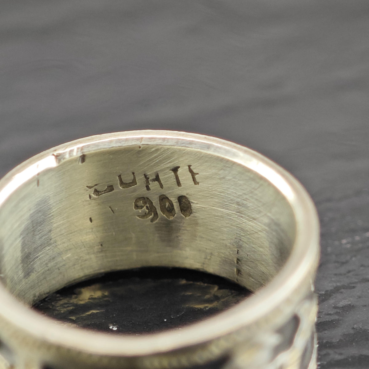 Central American Overlay Band Sterling Silver Sz 5 1/2 R6869