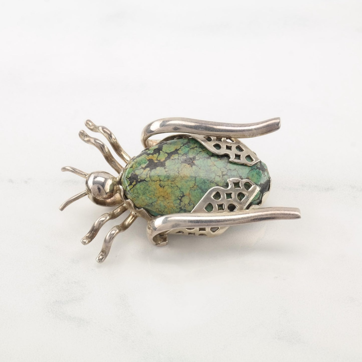 Choice, Native American and Southwest Insect Sterling Silver Brooch Beetle Grasshopper