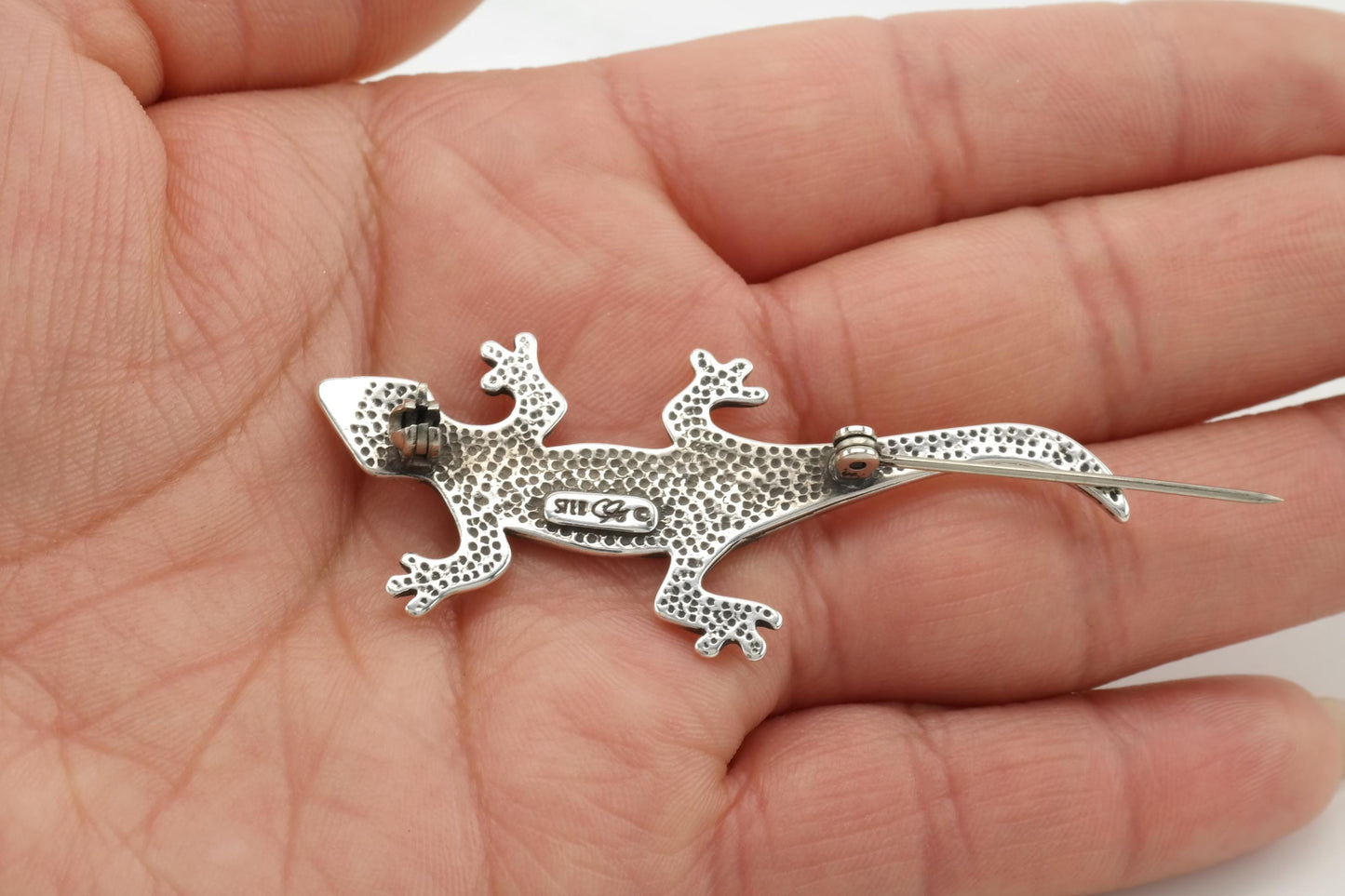 Carolyn Pollack Salamander Lizard Brooch Sterling Silver Turquoise Coral