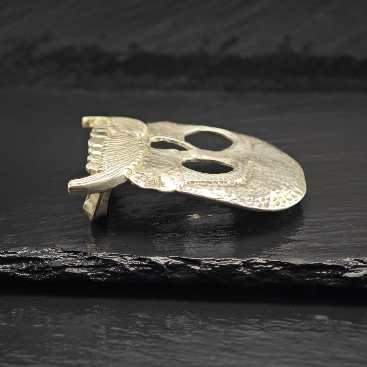 Vintage Skull, Mustache 1 1/4" Belt Buckle Sterling Silver MISC0407