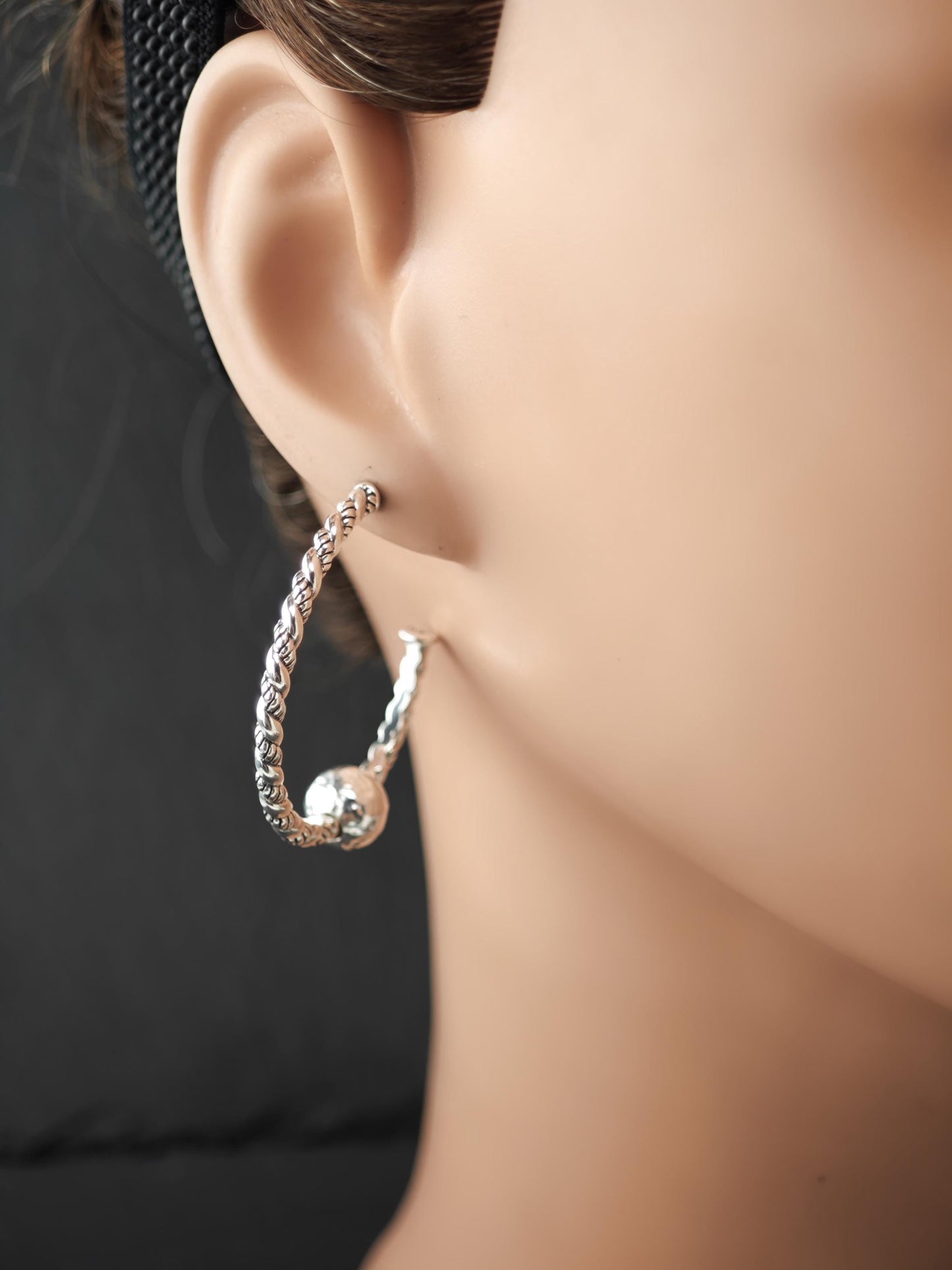 Vintage Jai Stud/Hoop Earrings Sterling Silver