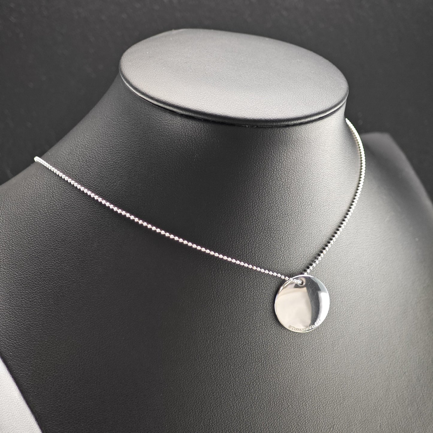 Vintage Tiffany & Co. Sterling Silver Round Pendant 19mm Necklace