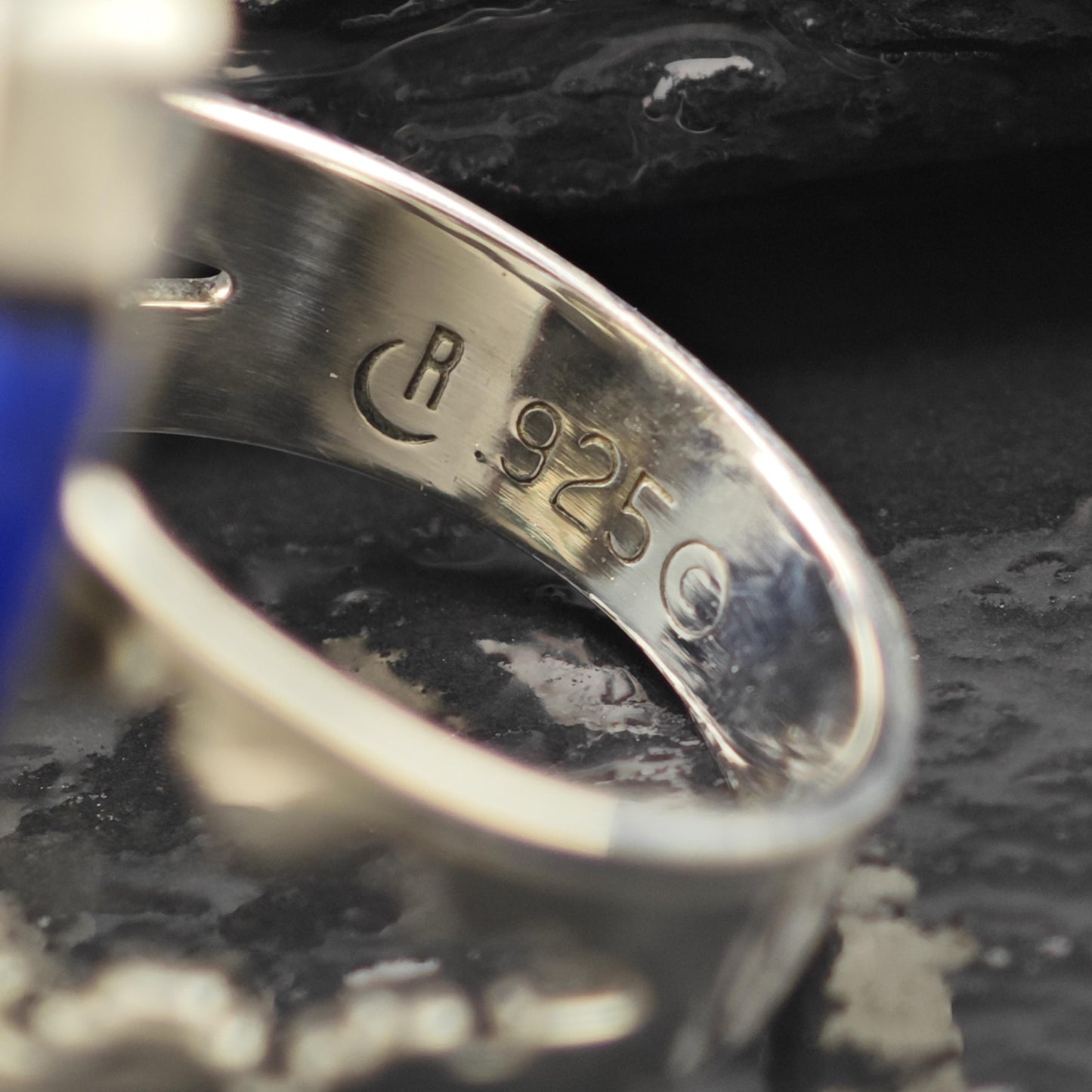 Carolyn Pollack Inlay, 14K Gold Accent Ring Sterling Silver Sz 7