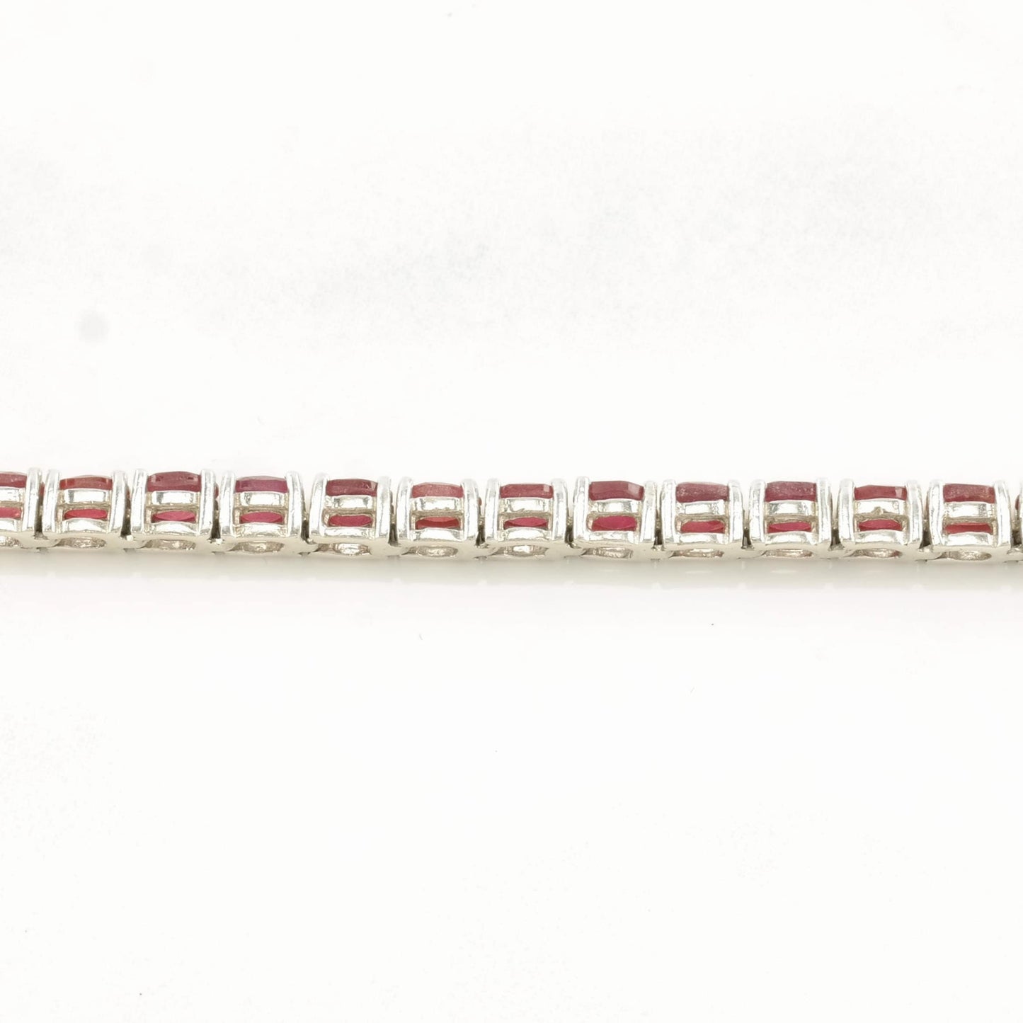 Sterling Silver Tennis Bracelet Lead Glass Filled Ruby