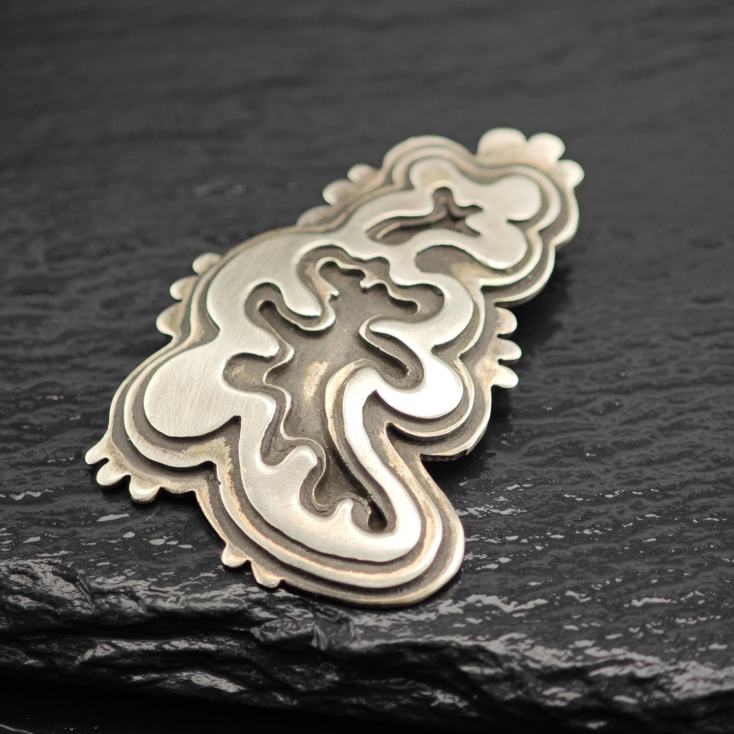 Vintage Land of Enchantment, Diane Pearl Overlay Pendant Sterling Silver