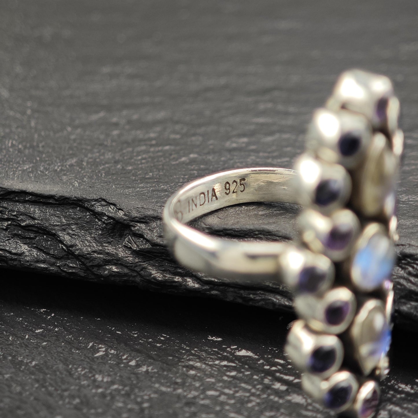 Nicky Butler Moonstone, Amethyst Ring Sterling Silver R5816