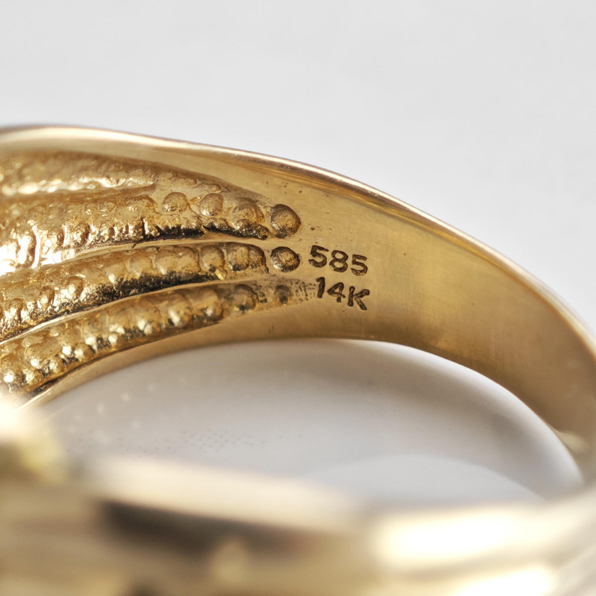 Natural Emerald 14K Gold Woven Band Ring Sz 9 R6787