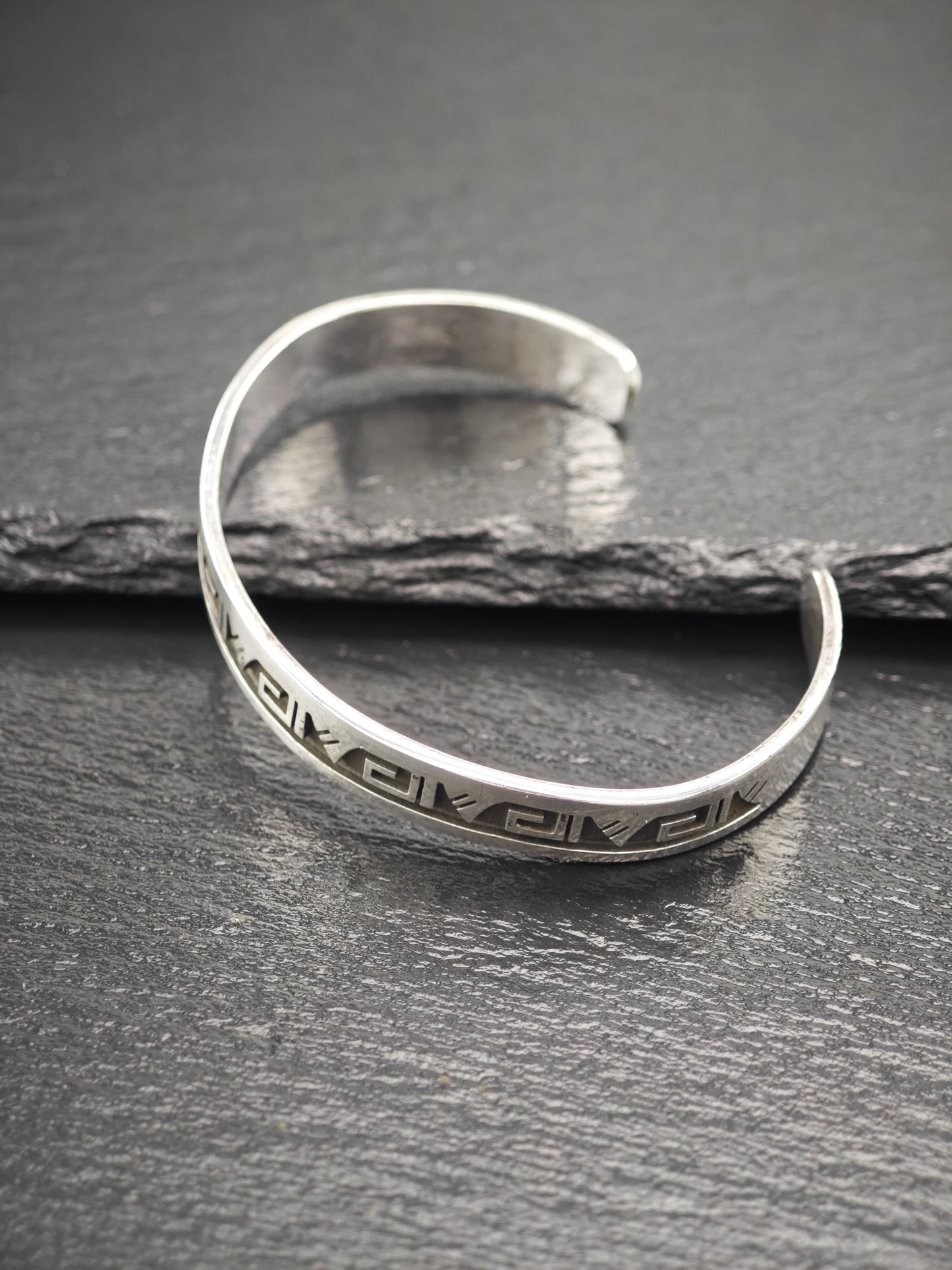 Hopi, Wadsworth, Native American Overlay, Cuff Bracelet Sterling Silver