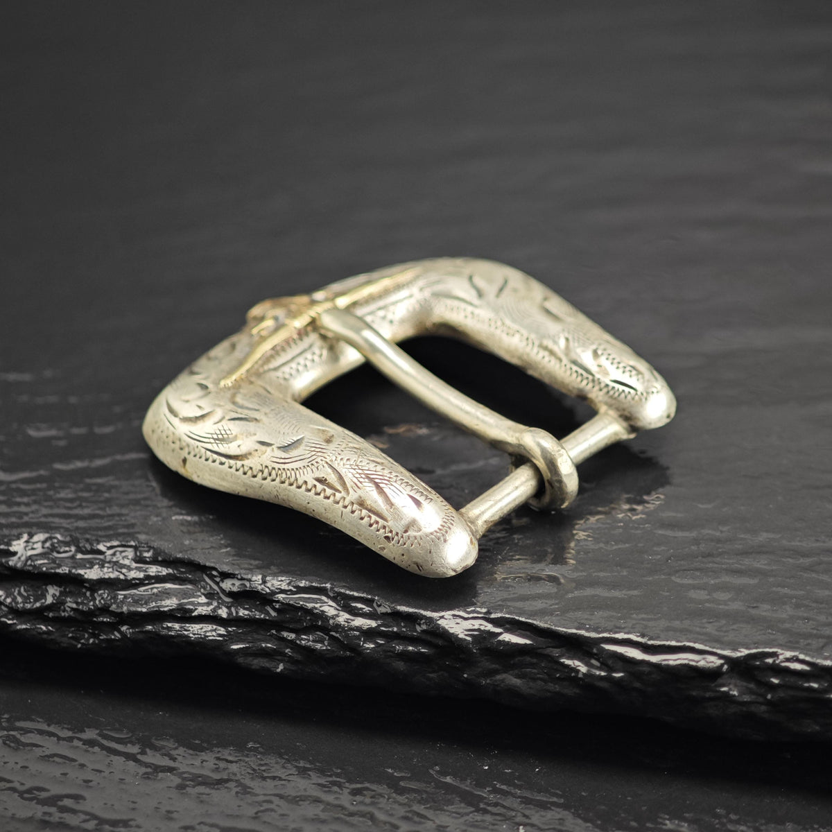 10K Gold Long Horn 1/2" Ranger Belt Buckle Sterling Silver MISC0406