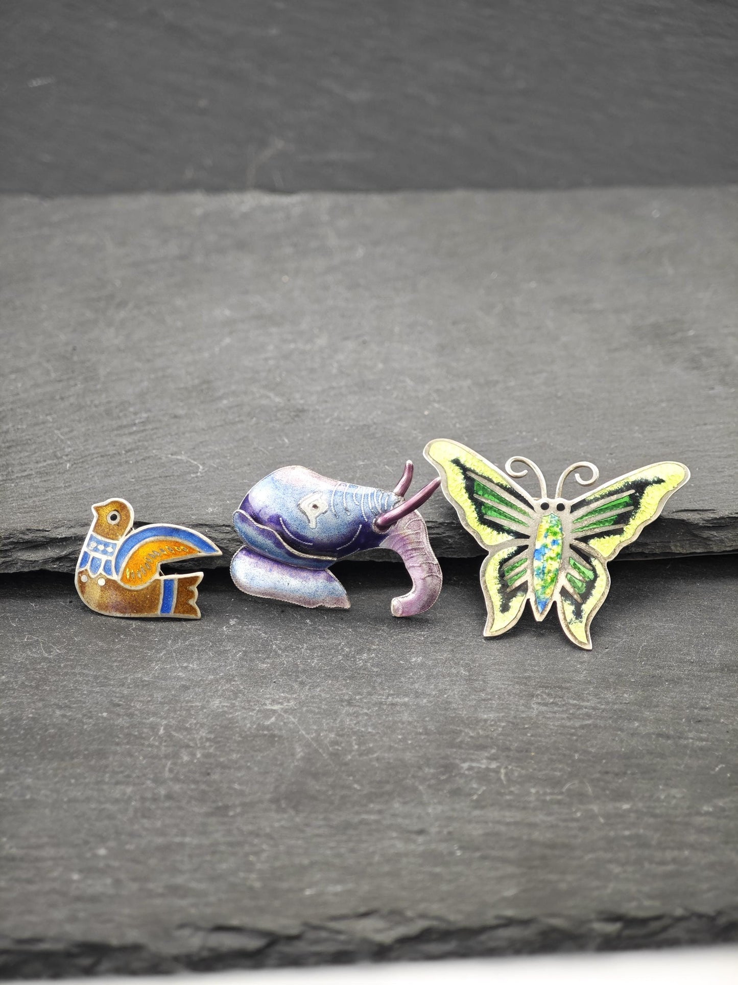 Choice of Enamel, Animal Brooches Sterling Silver
