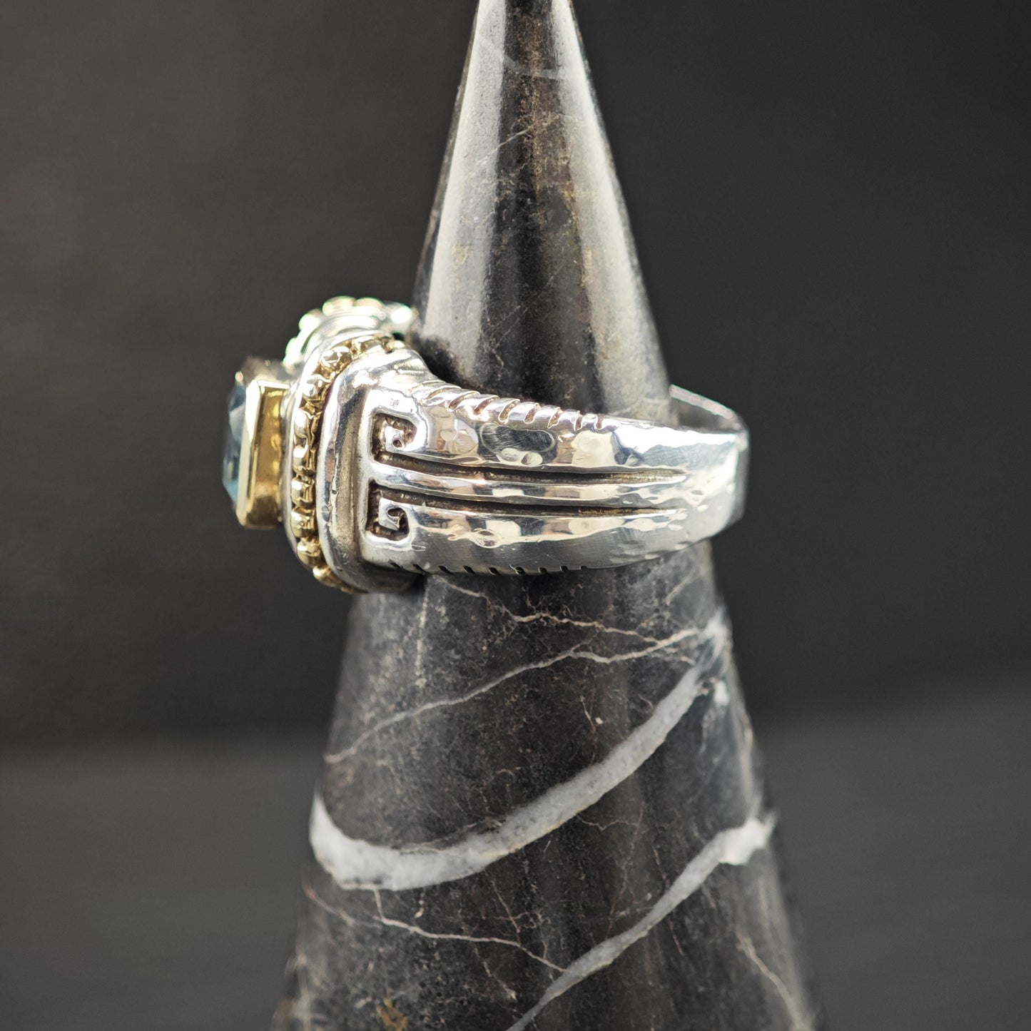 Topaz 14K Gold Accent Ring Sterling Silver Sz 6 1/4