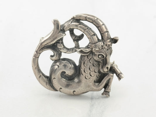 Cini Sterling Silver Zodiac Sign Capricorn Brooch