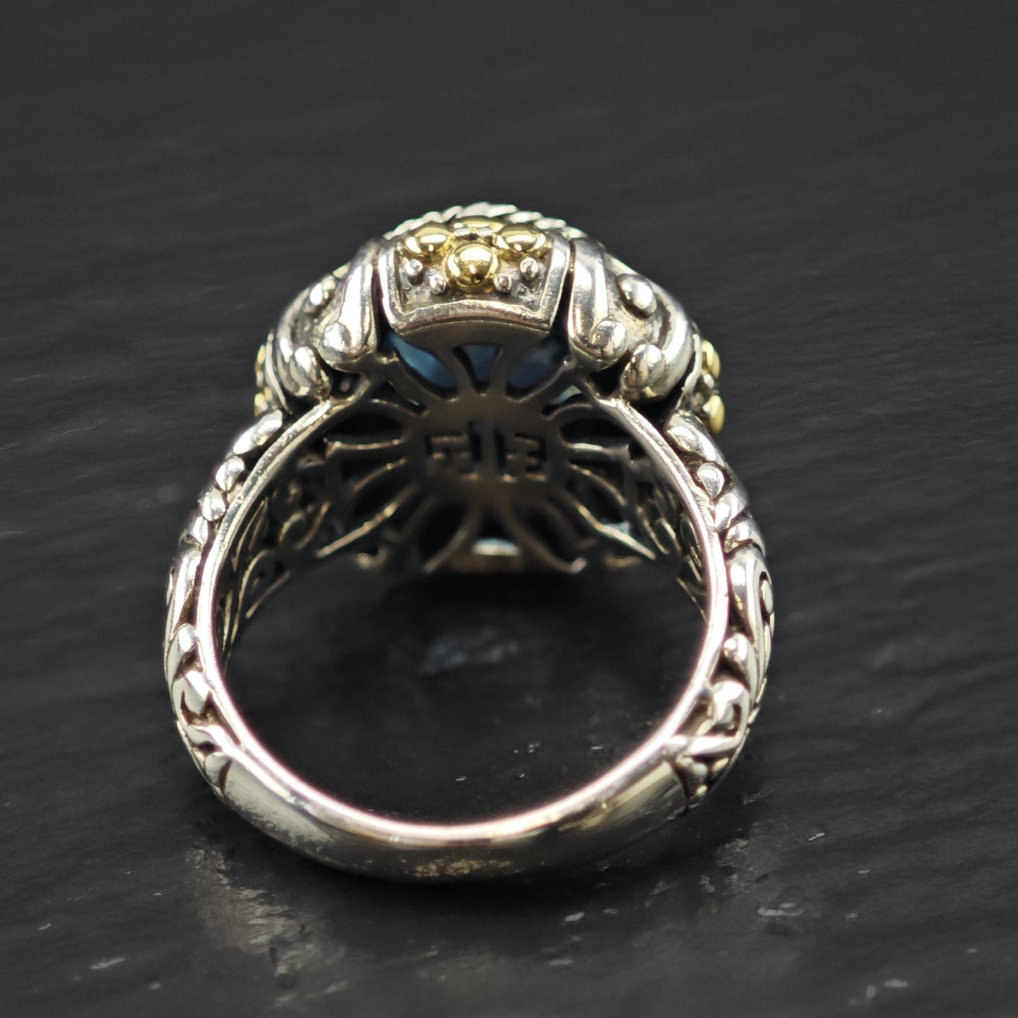 Effy Topaz 18K Gold Accent Ring Sterling Silver Sz 7 R6028