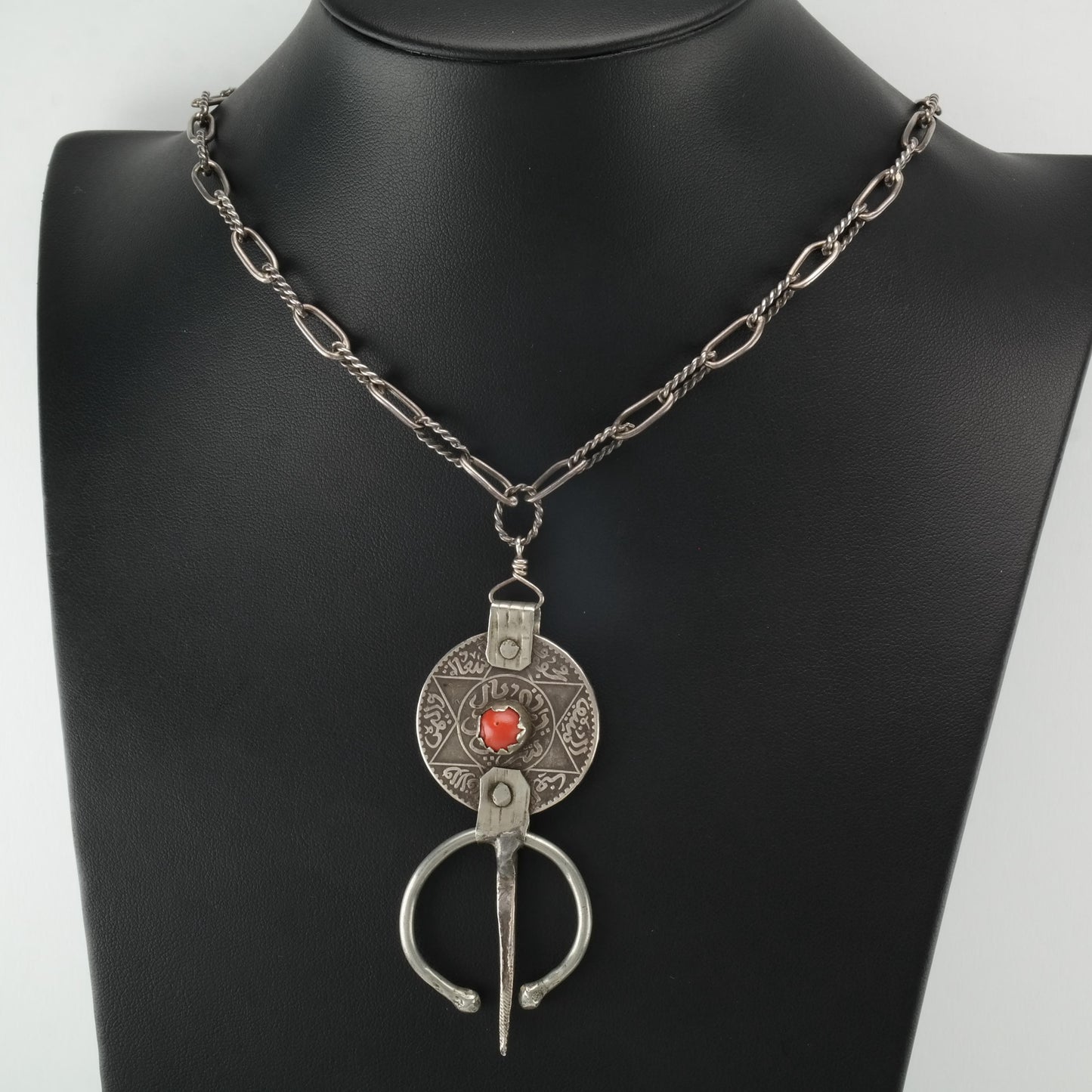 Berber Coin, 1336, Oxidized Sterling Silver Necklace N2421