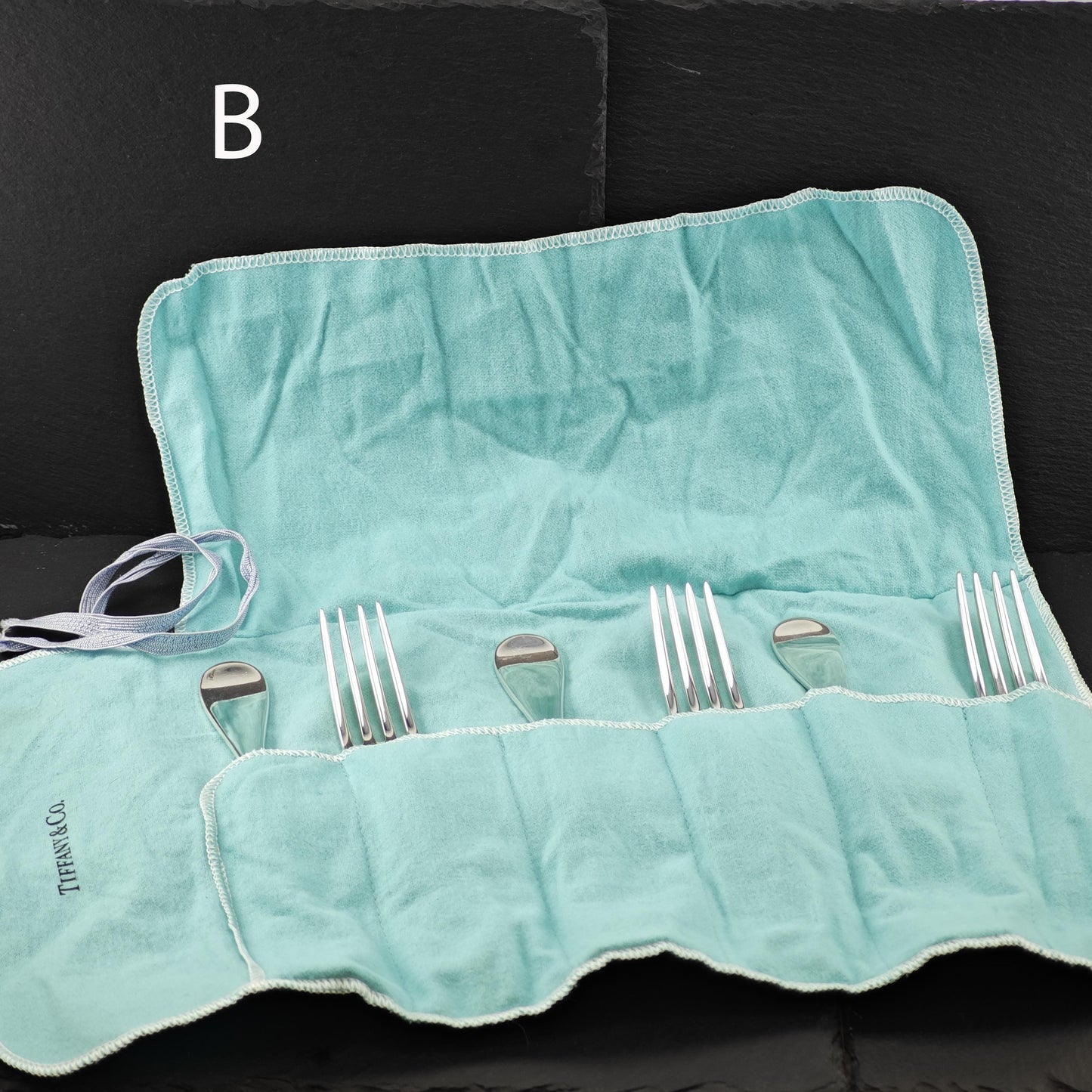 Choice Of Vintage Tiffany Silverware King William: Dinner Forks and Dessert Spoons with Pouch Sterling Silver