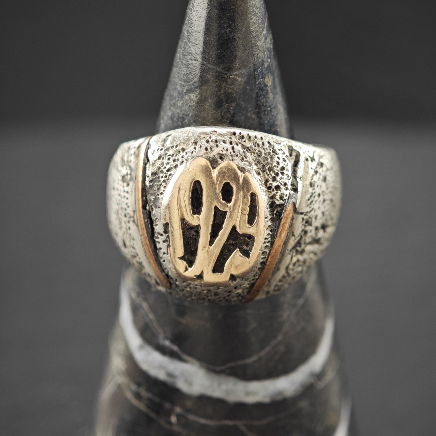 Brutalist Class Ring 1929 Sterling Silver Sz 8 R5937
