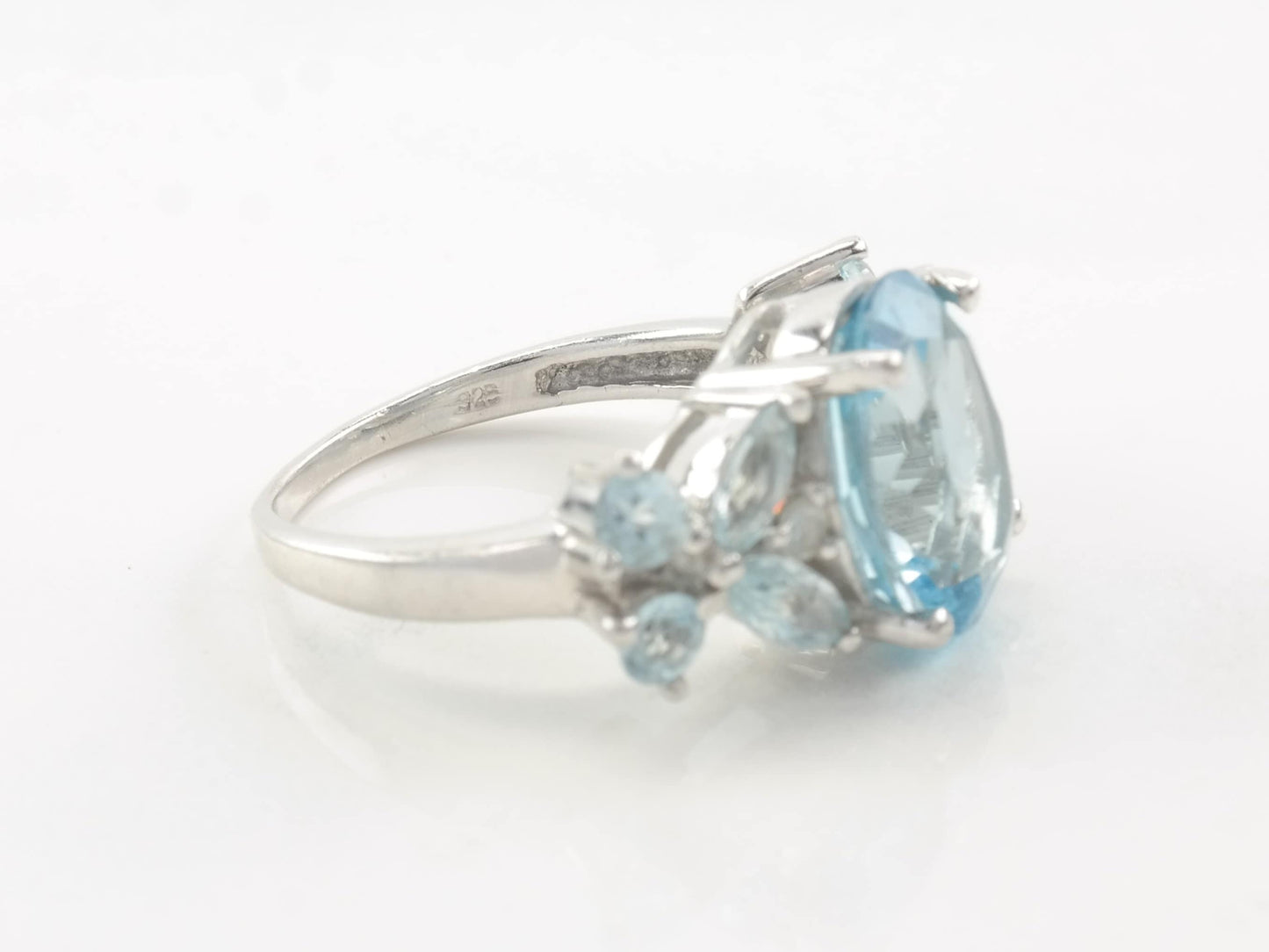 Sterling Silver Ring Topaz Butterfly Size 6 3/4